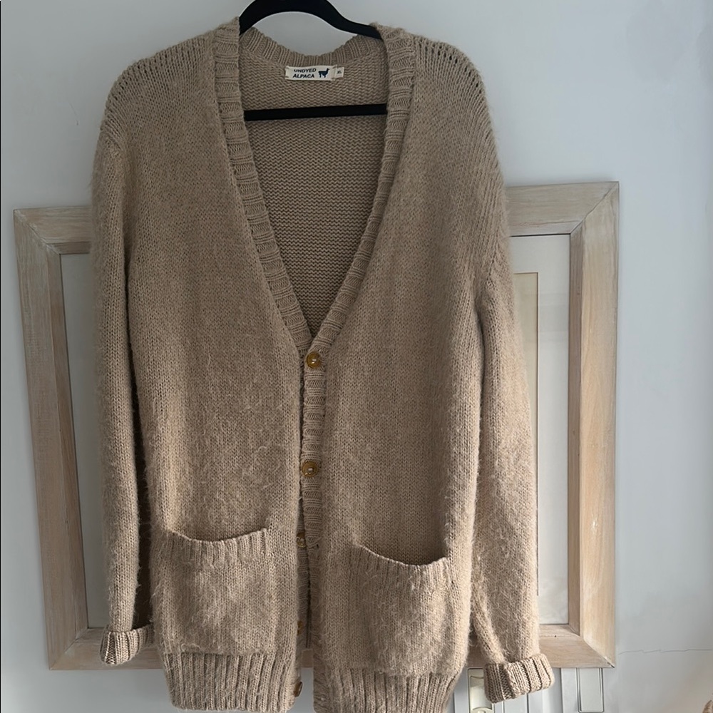 Alpaca hand knit Cardigan